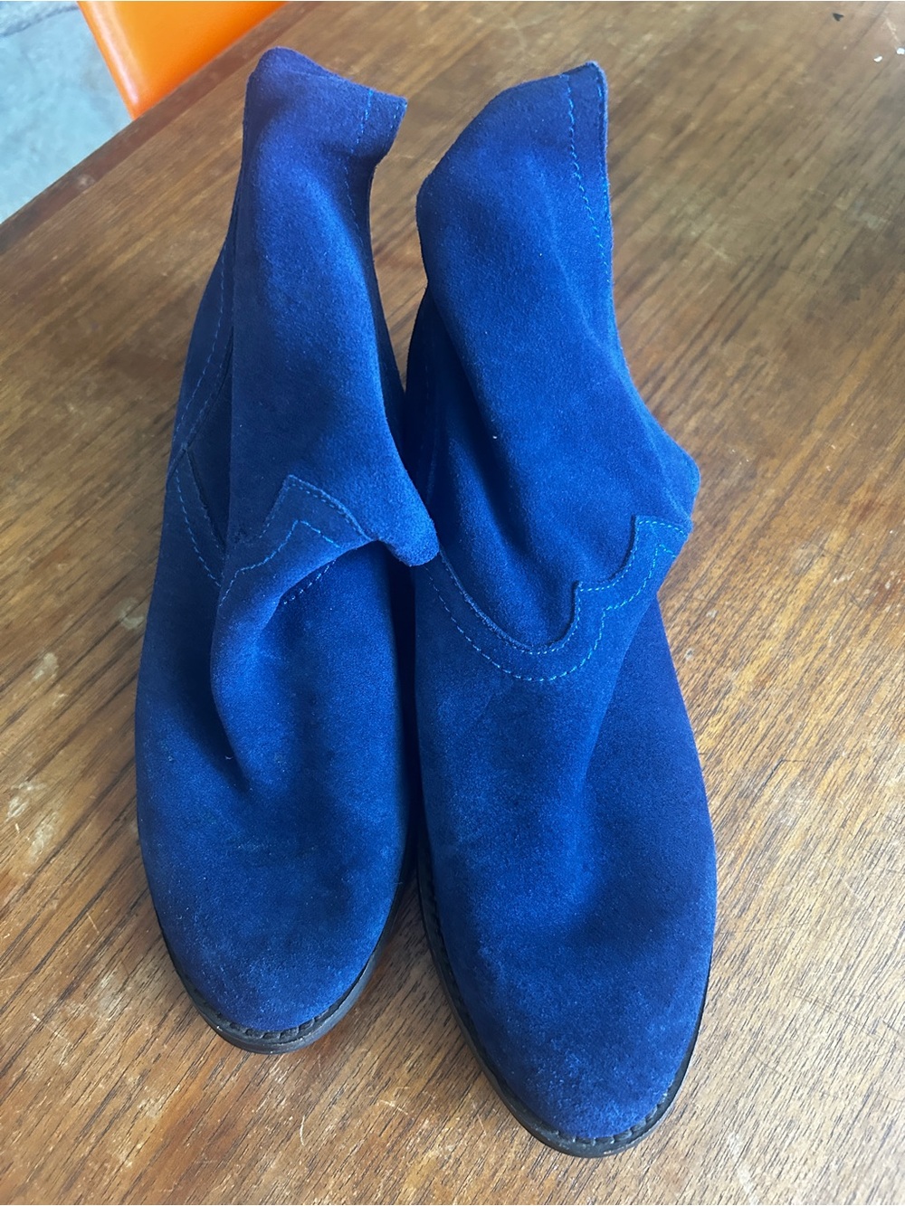 Naughty Monkey Blue Suede Ankle Boots